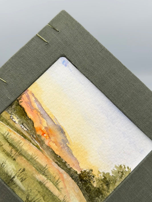 Handmade notebook with watercolor painting
