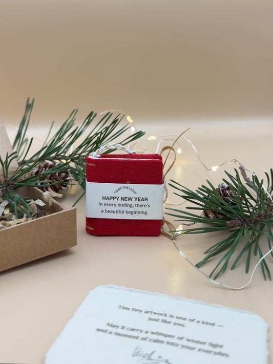 Mini Ornament No. 13 — Poppy Red with a Tree