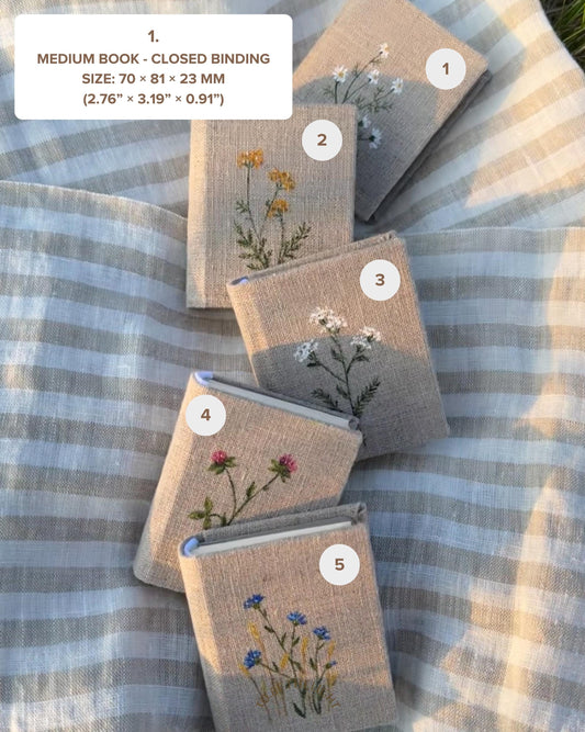 Collection "Happiness in Simplicity", Handmade notebook with acrylic wildflowers