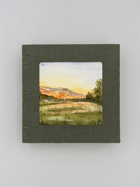 Handmade notebook with watercolor painting