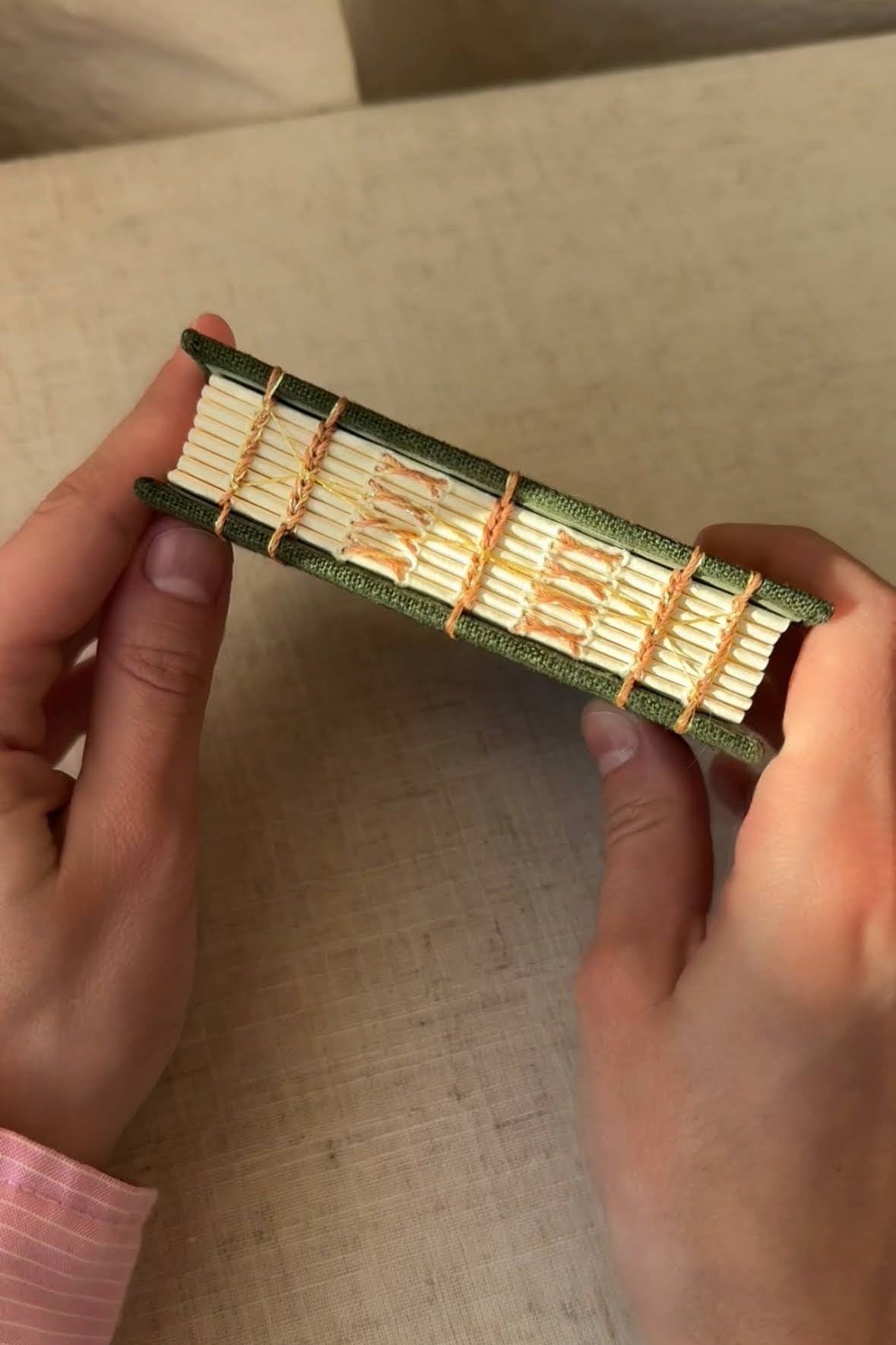 Notebook with acrylic painting, sketchbook