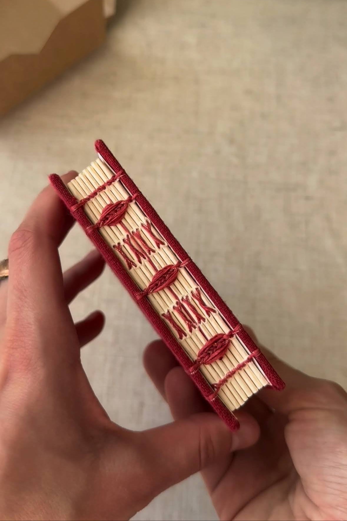 Notebook with acrylic painting, sketchbook