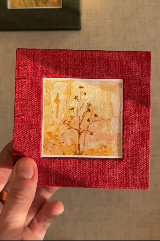 Notebook with acrylic painting, sketchbook