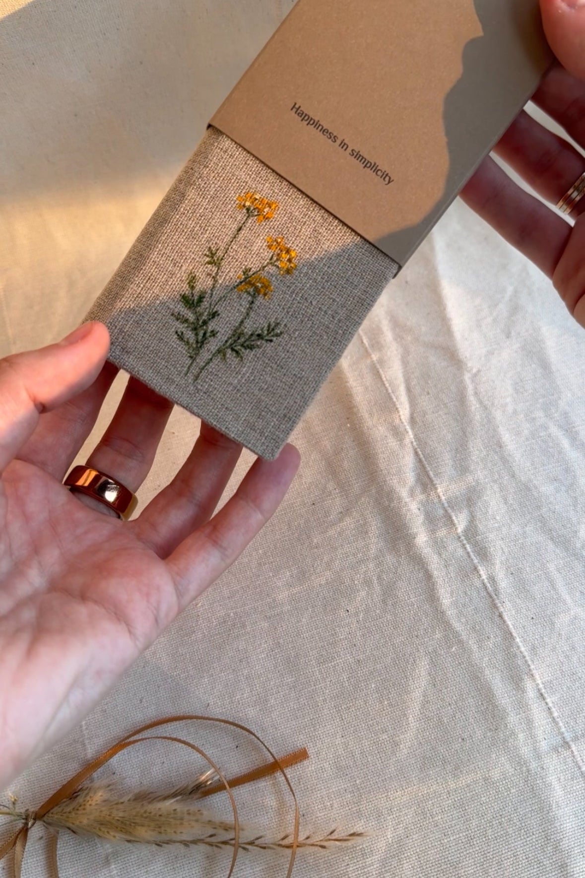 Collection "Happiness in Simplicity", Handmade notebook with acrylic wildflowers