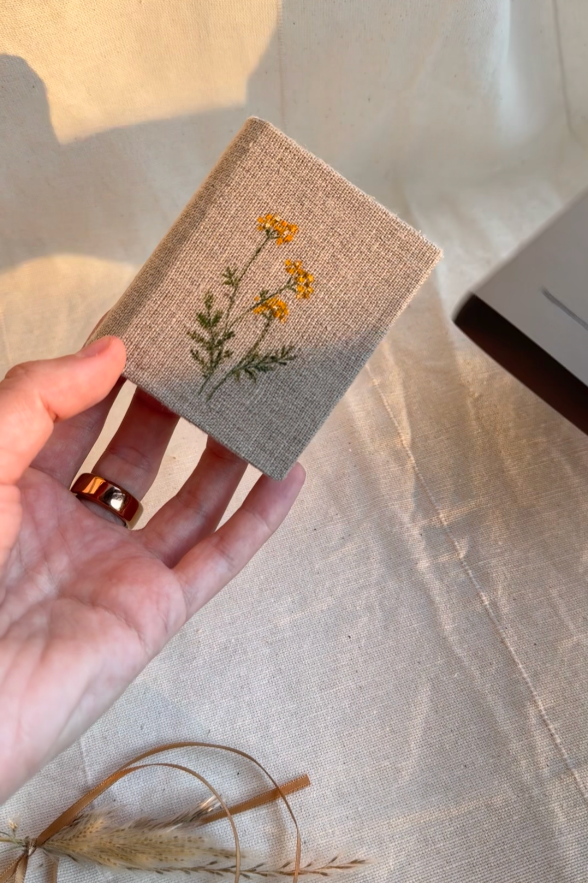 Collection "Happiness in Simplicity", Handmade notebook with acrylic wildflowers