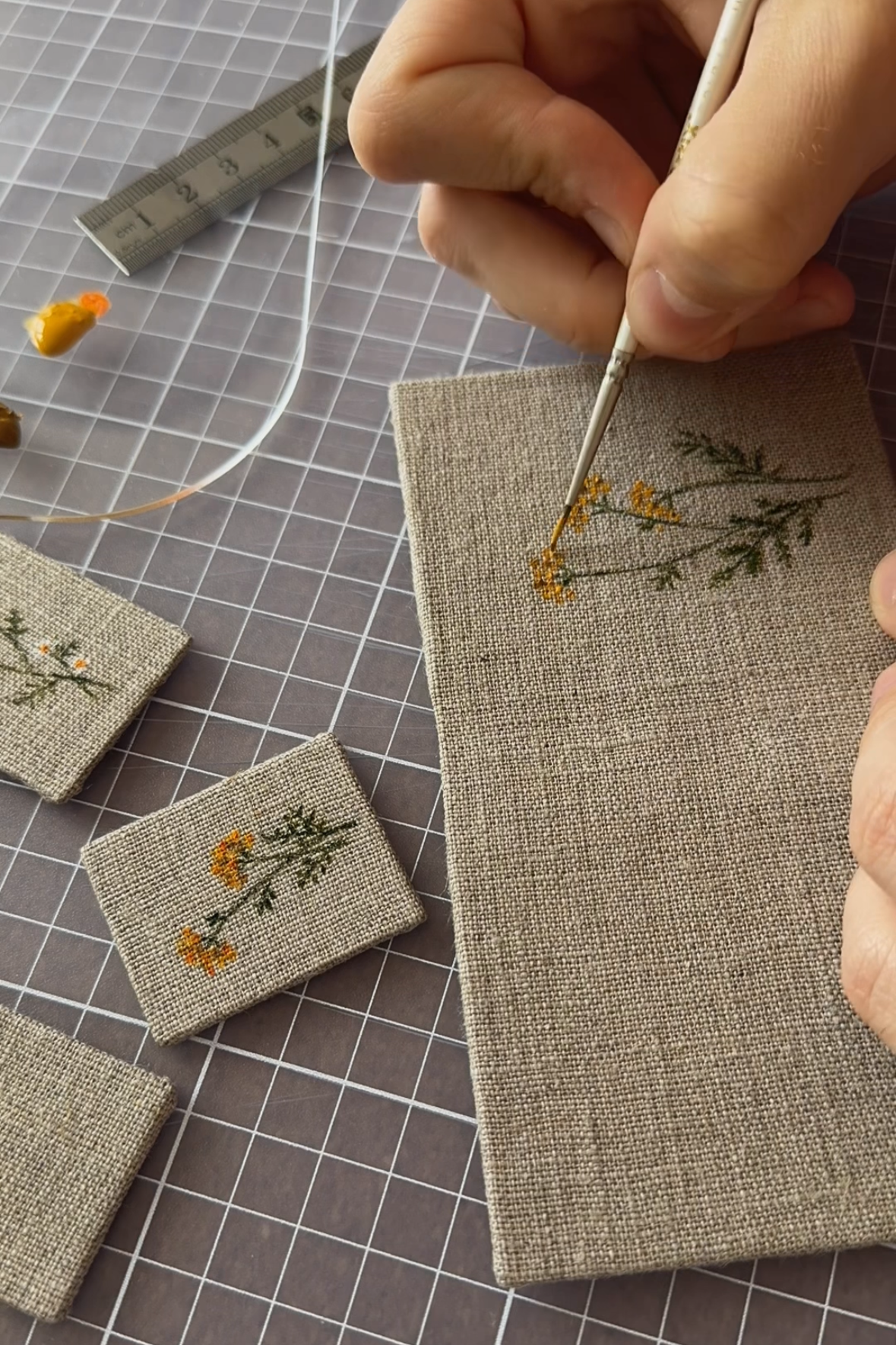 Collection "Happiness in Simplicity", Handmade notebook with acrylic wildflowers