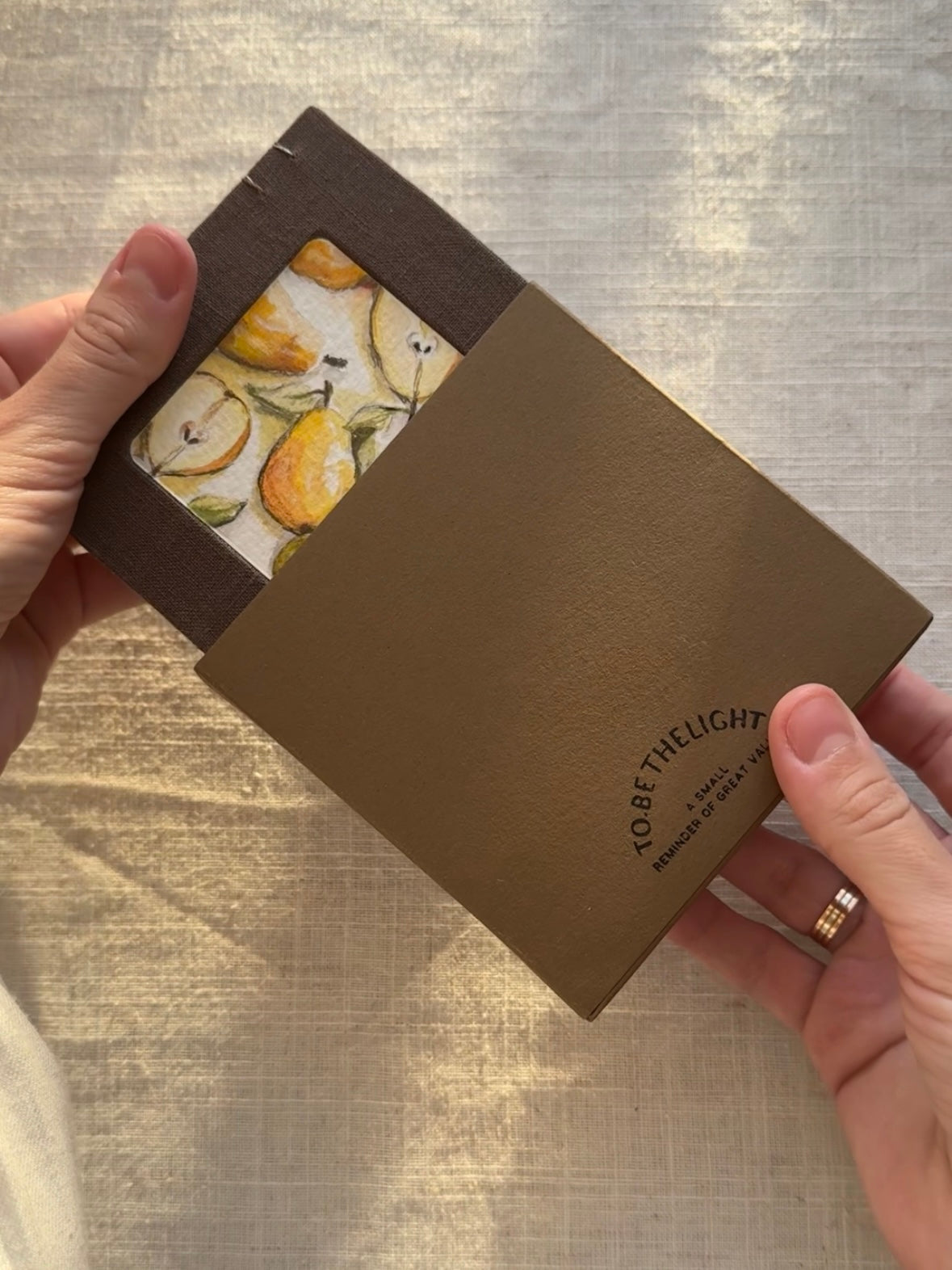 Notebook with painting, sketchbook brown "Golden Shadows"