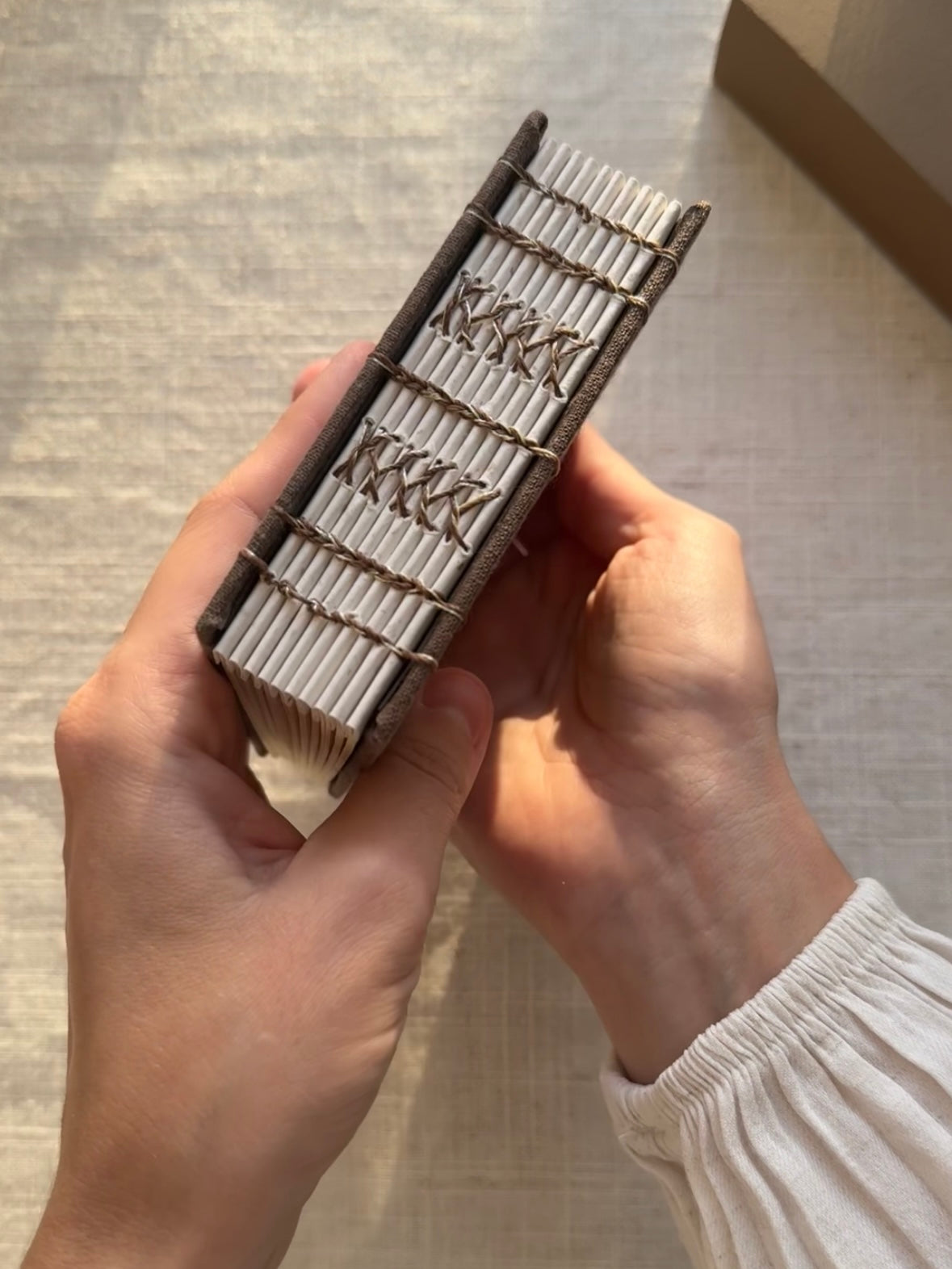 Notebook with painting, sketchbook brown "Golden Shadows"