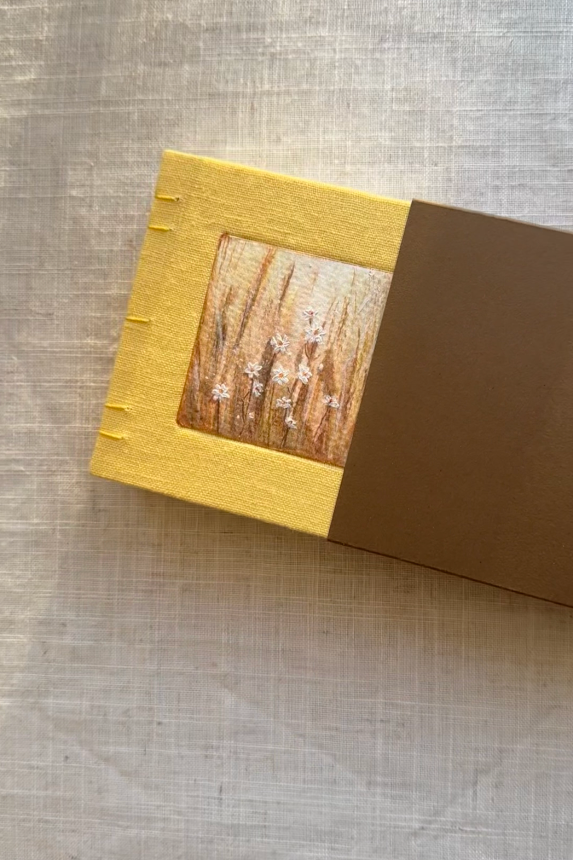 Notebook with painting, sketchbook