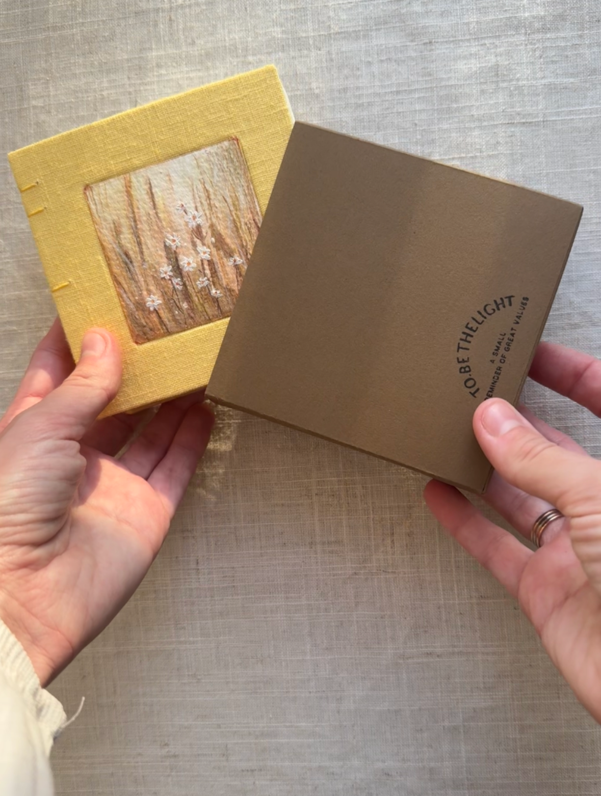 Notebook with painting, sketchbook