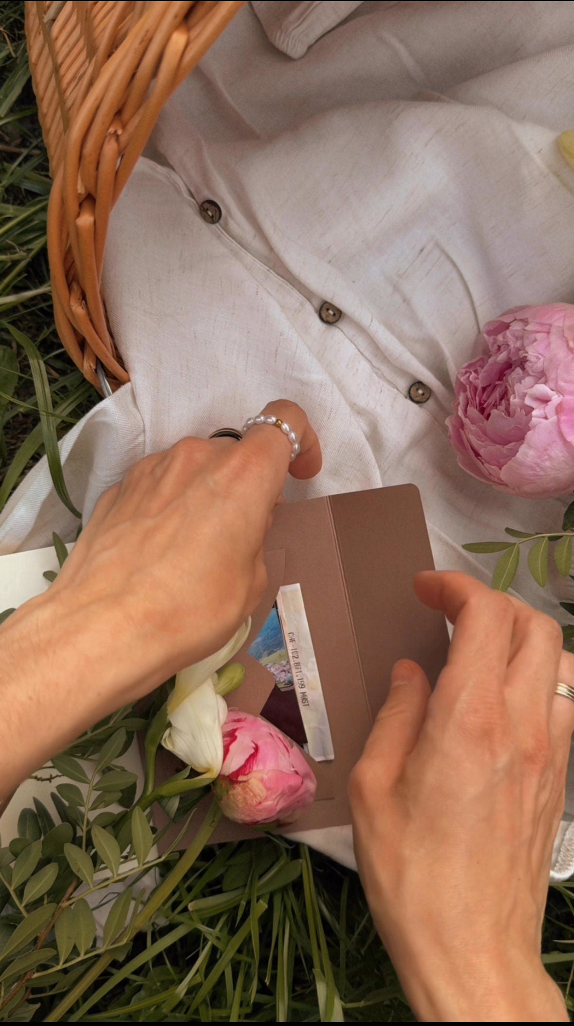 Travelers journal A6, pocket notebook with an envelope