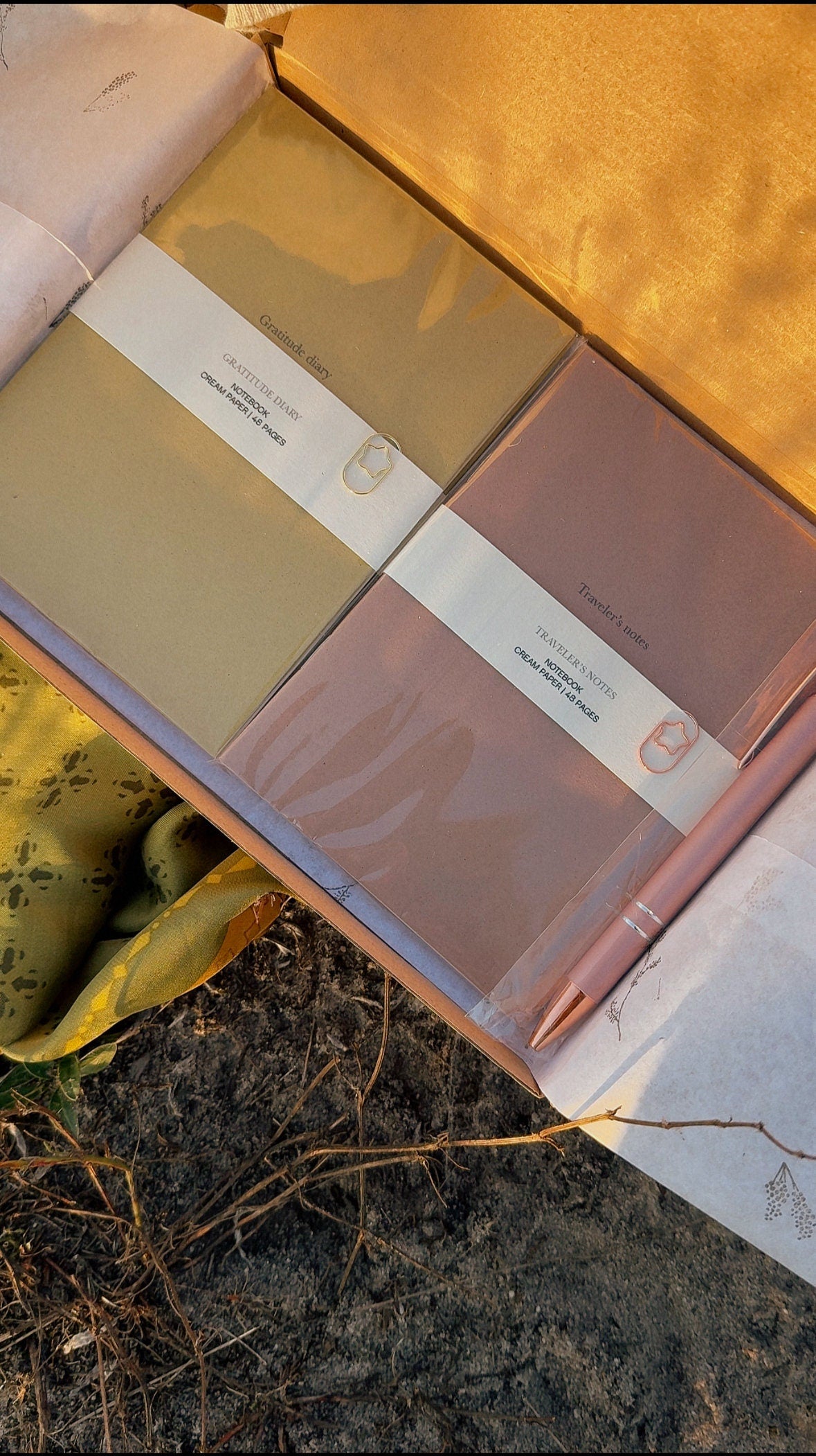 Travelers journal A6, pocket notebook with an envelope