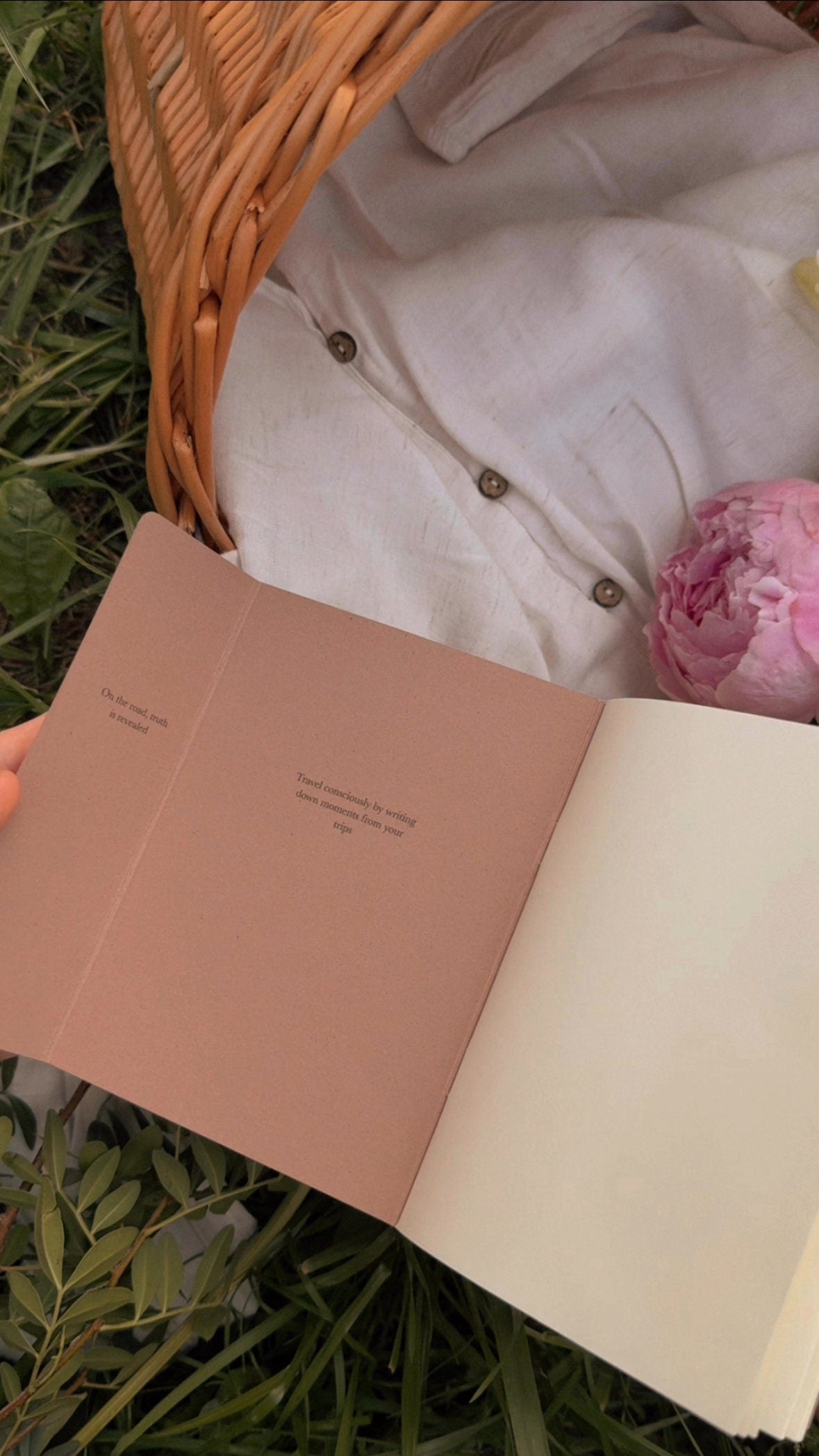 Travelers journal A6, pocket notebook with an envelope