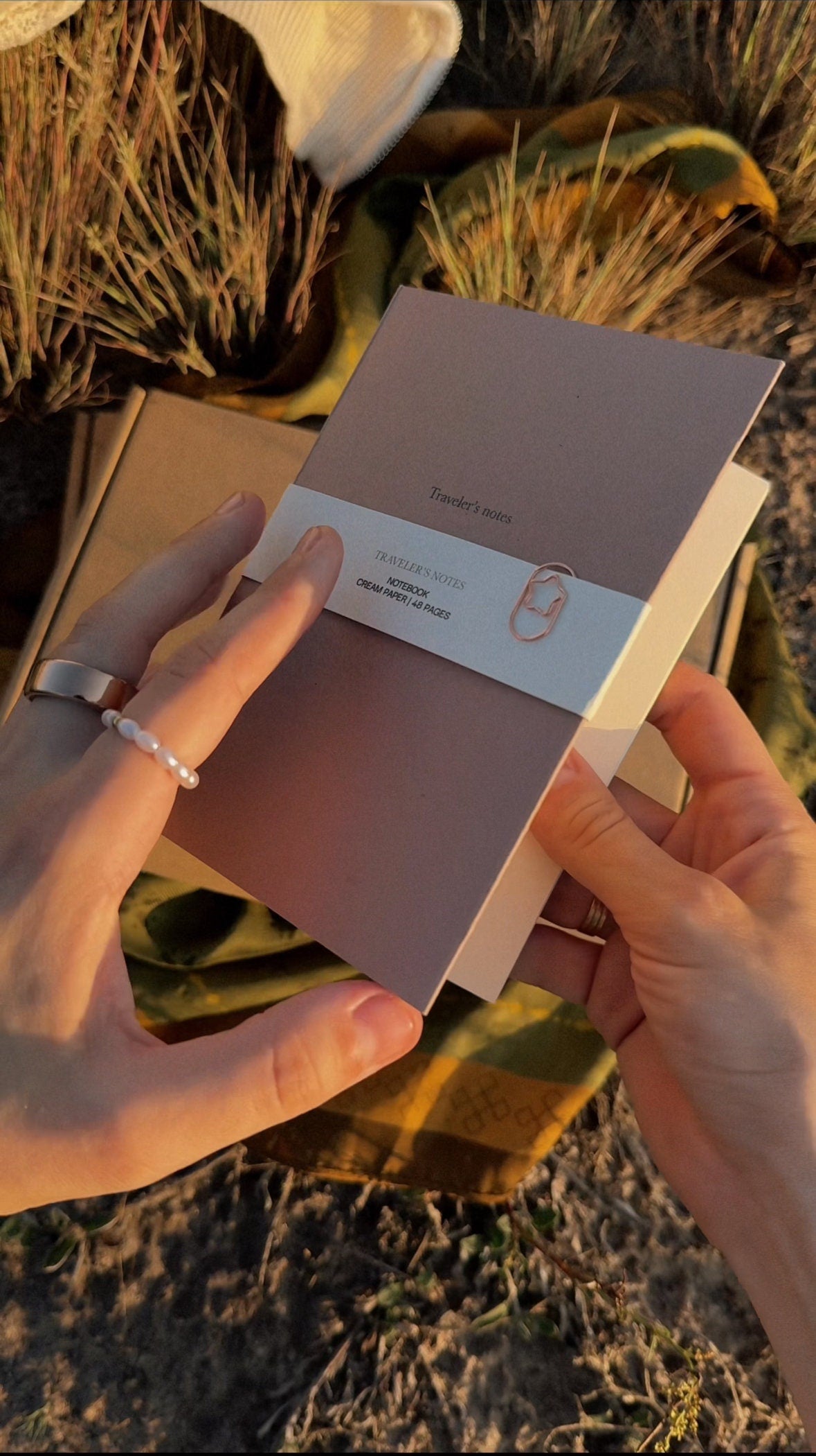 Travelers journal A6, pocket notebook with an envelope