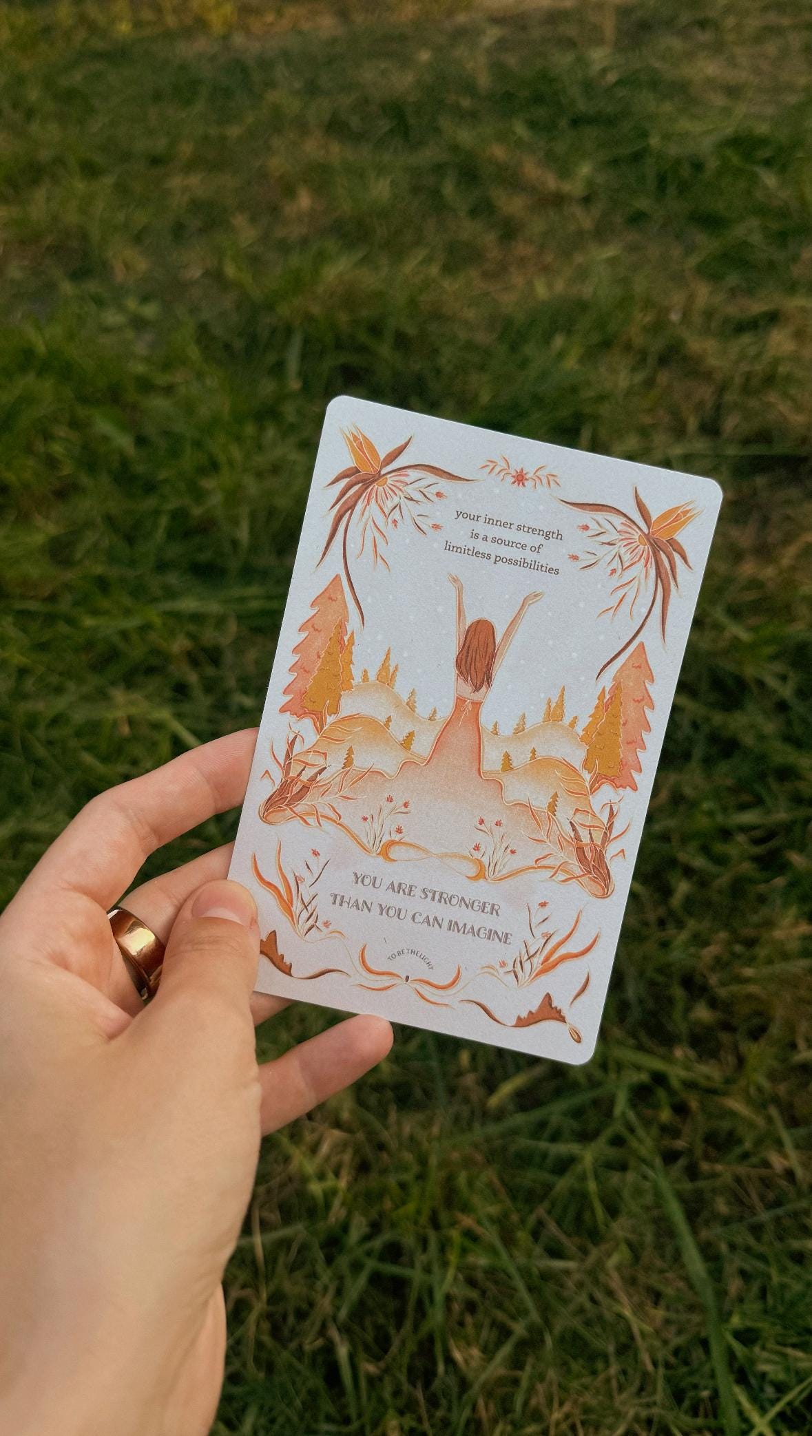 Self care postcard with affirmation