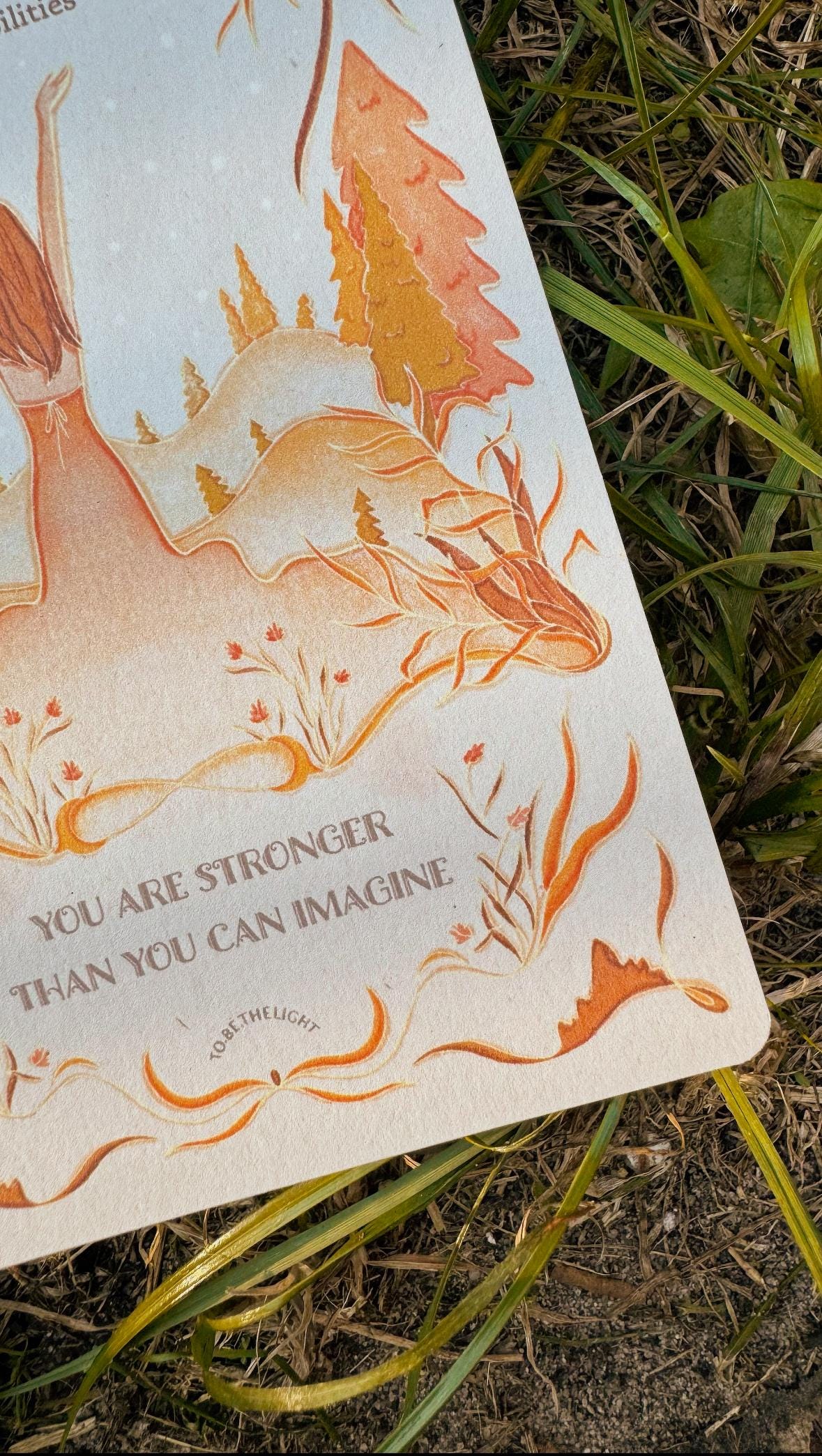 Self care postcard with affirmation