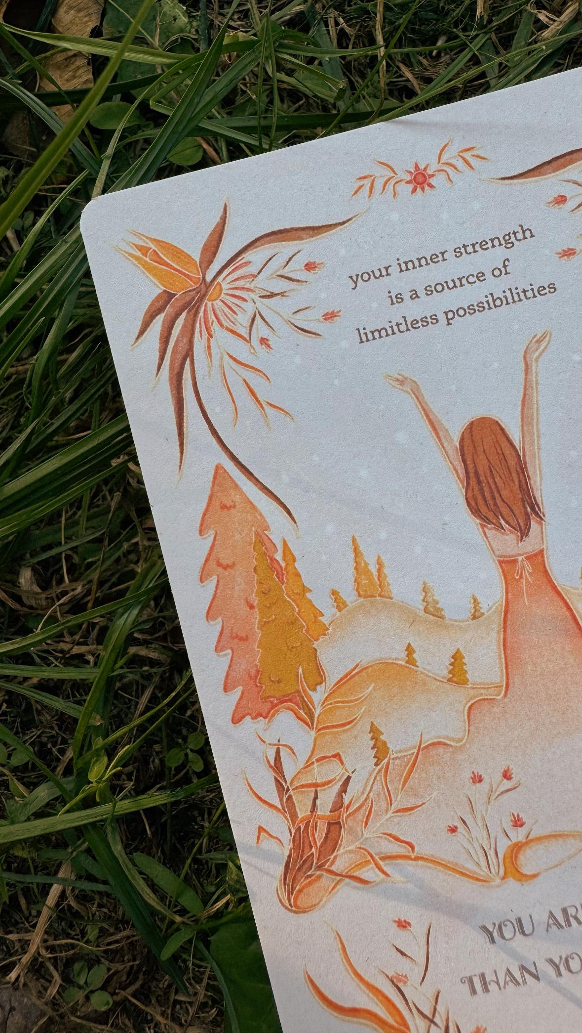 Self care postcard with affirmation