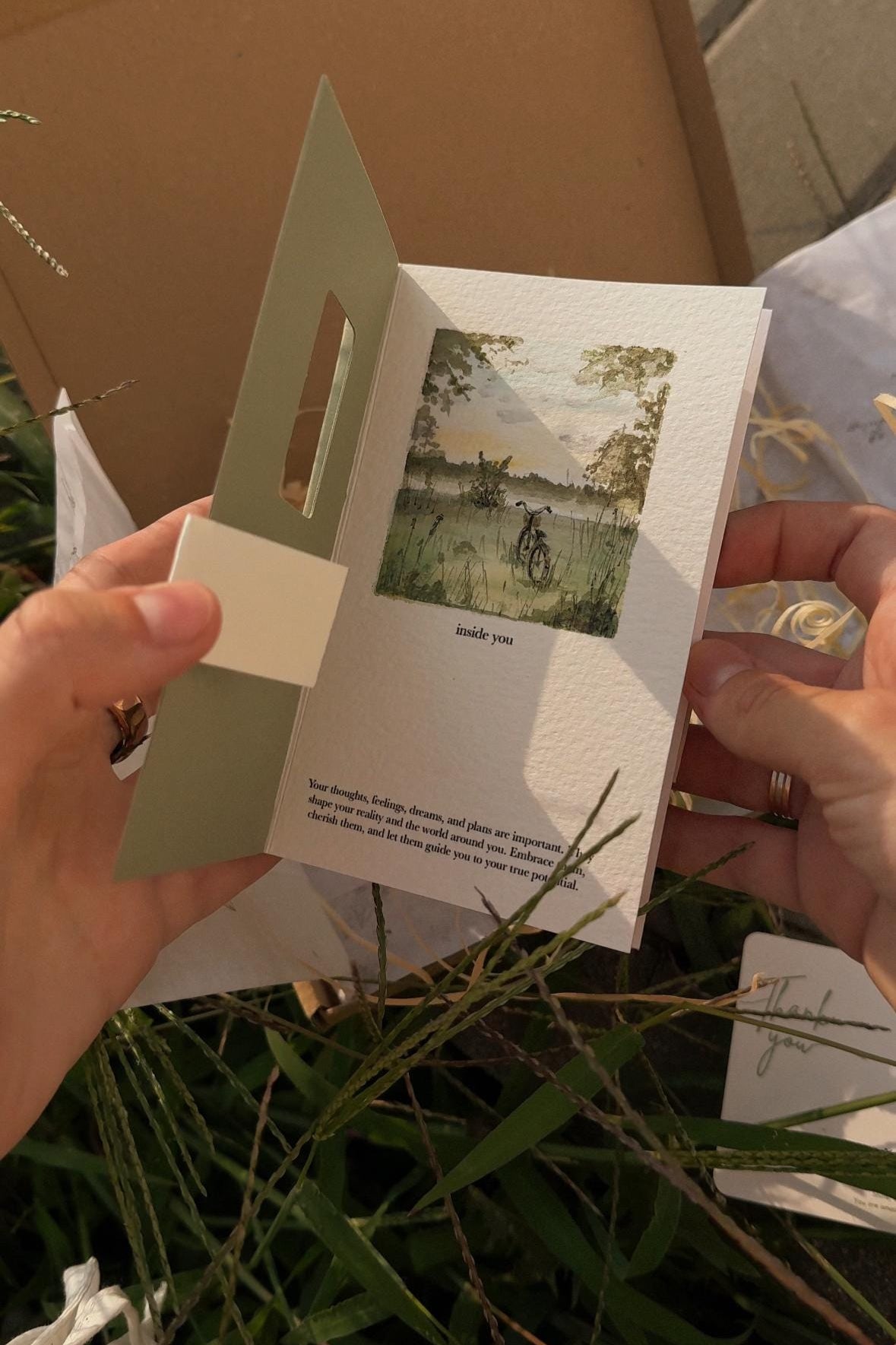 Handmade notebook with watercolour painting