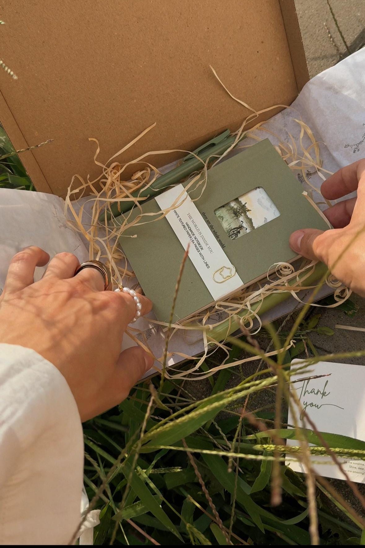 Handmade notebook with watercolour painting