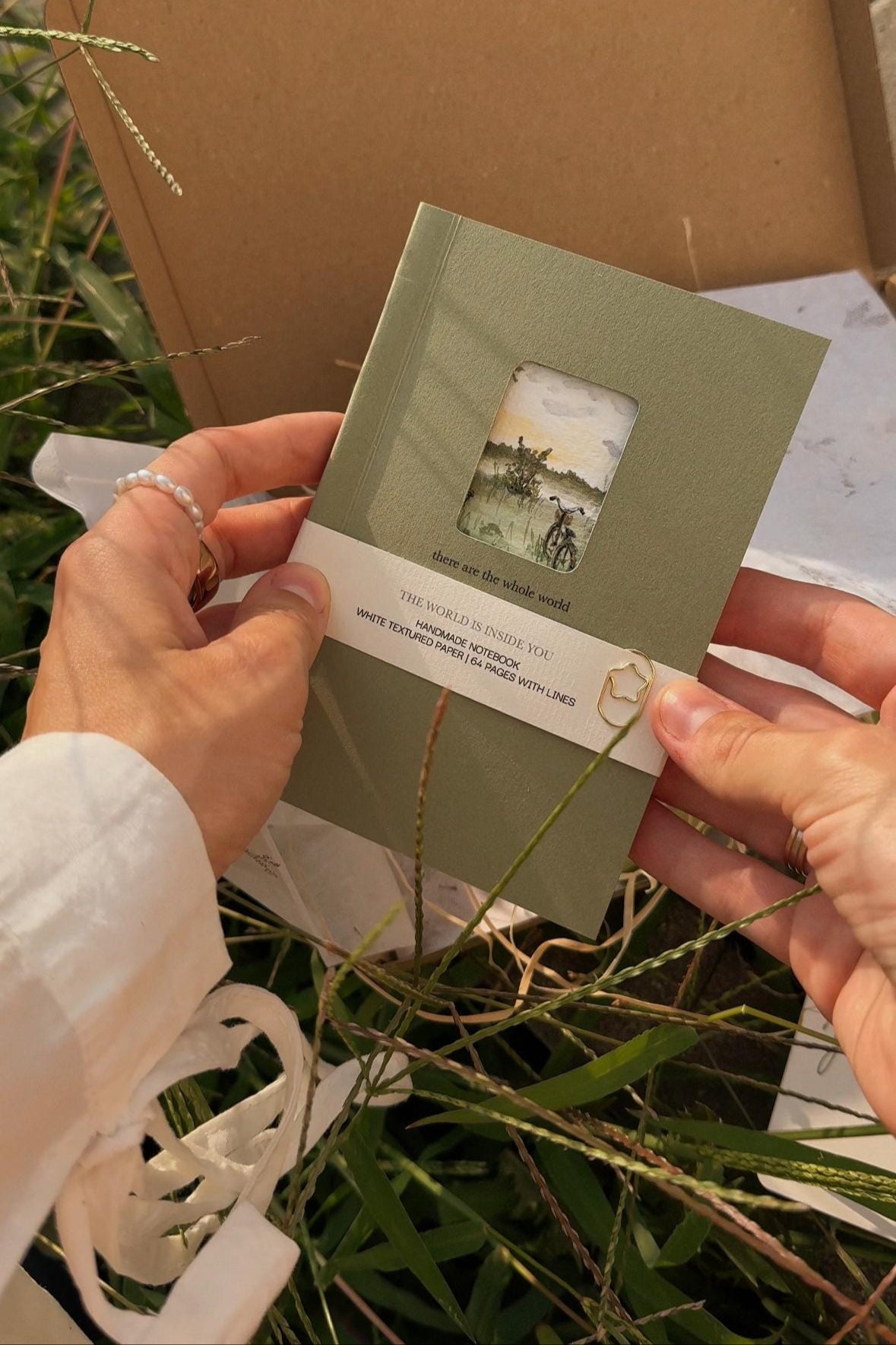 Handmade notebook with watercolour painting