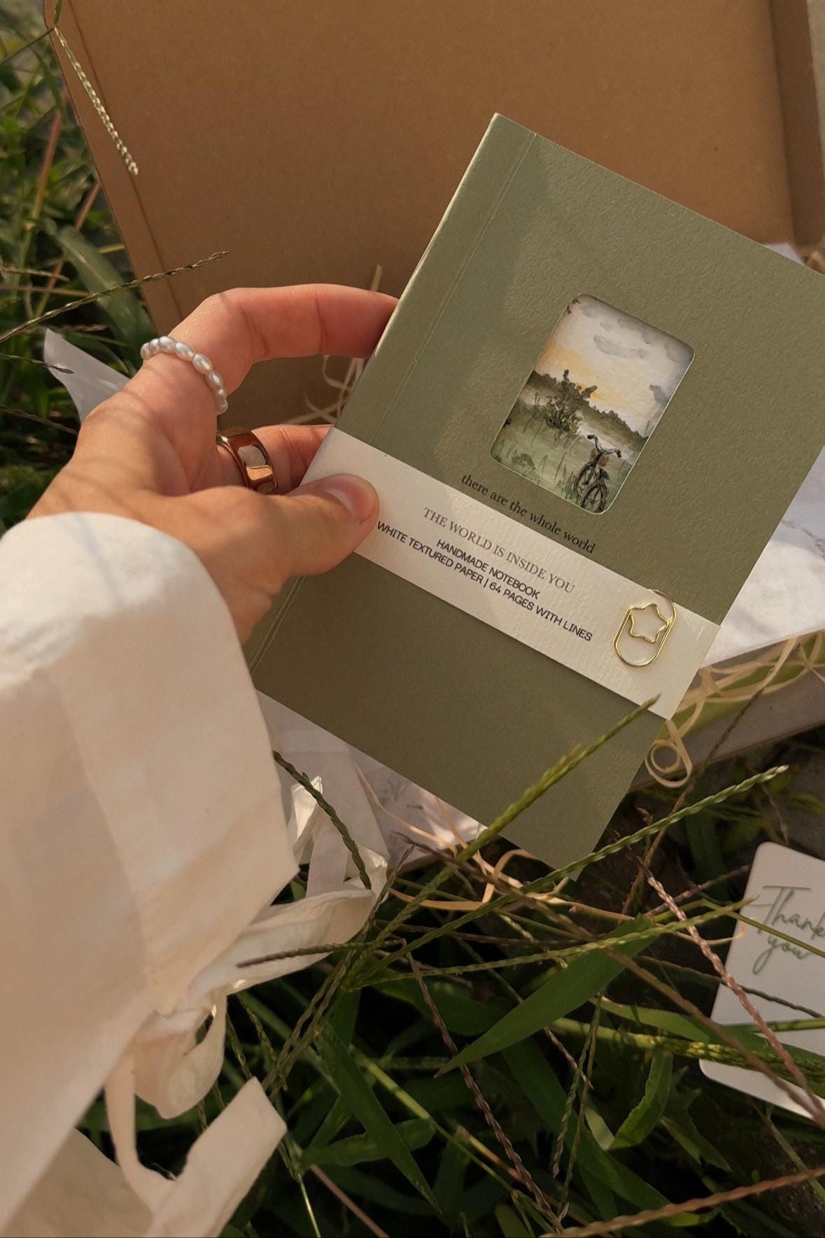 Handmade notebook with watercolour painting