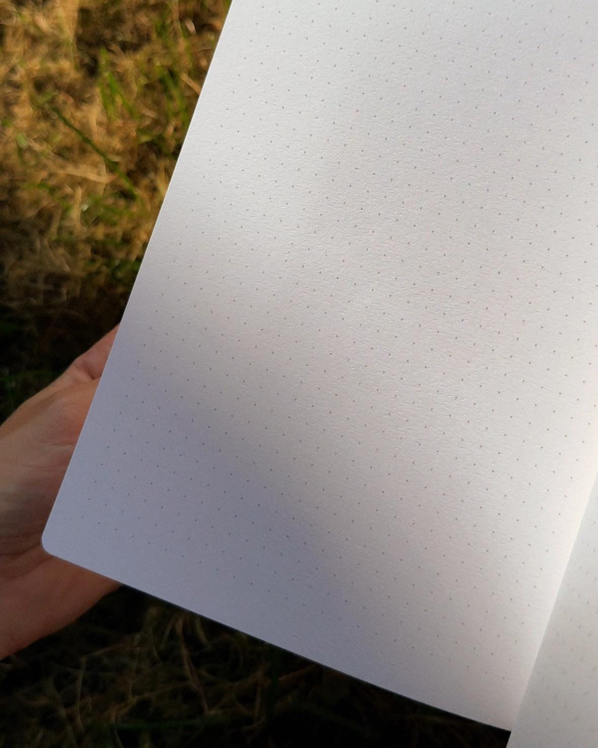 Handmade notebook A5, dot-grid journal with autumn leaves