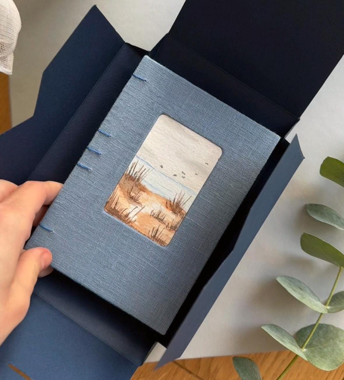 Notebook with watercolour painting, sketchbook