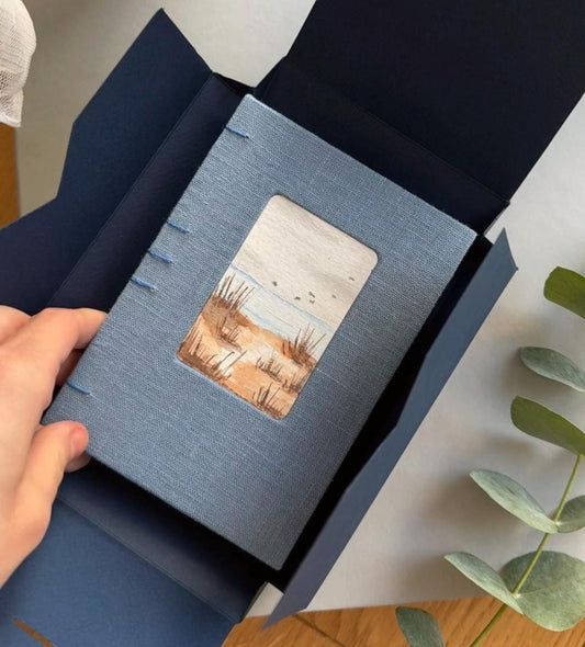 Notebook with watercolour painting, sketchbook