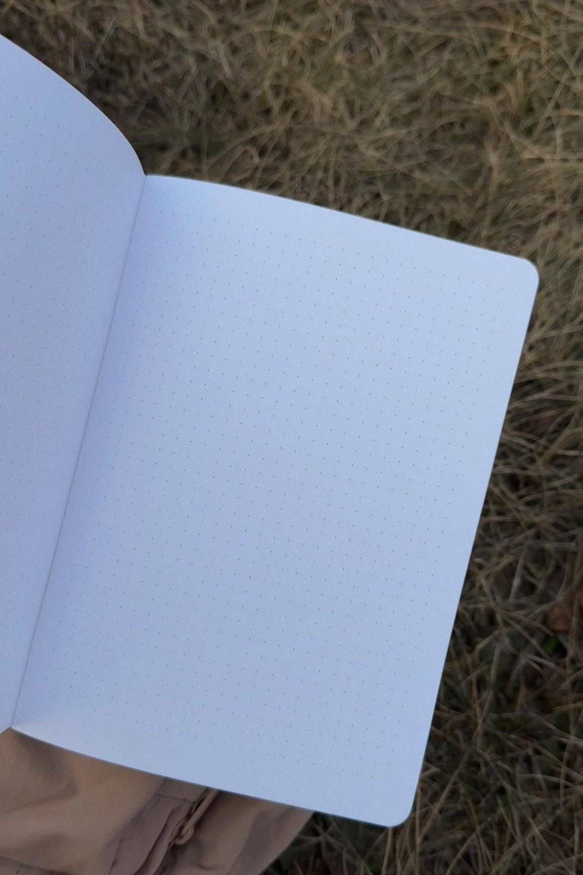 Handmade notebook A5, dot-grid journal with pink flowers