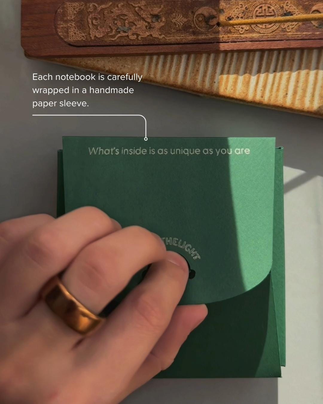 Notebook with quote, sketchbook