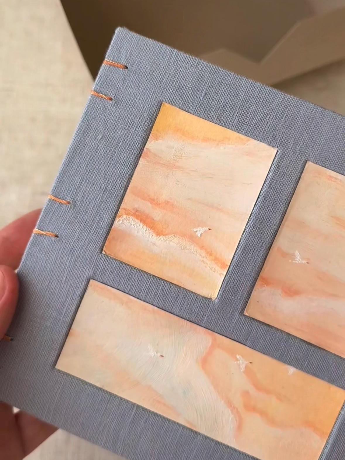 One of a kind notebook with original acrylic painting, sketchbook