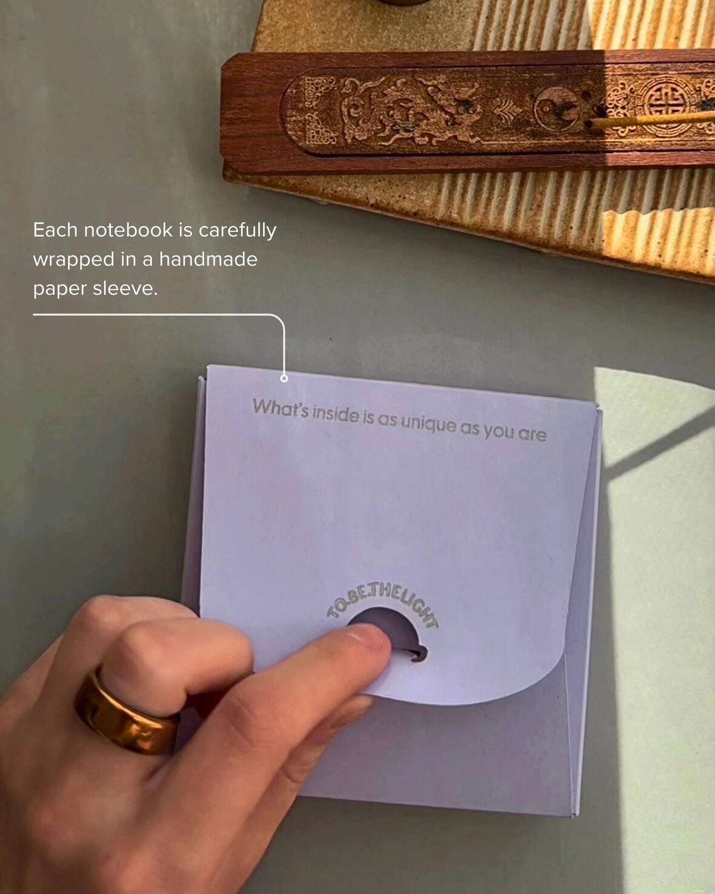 Notebook with purple linen cover, sketchbook