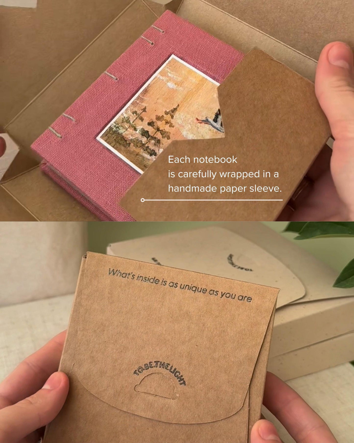 Notebook with acrylic painting, sketchbook