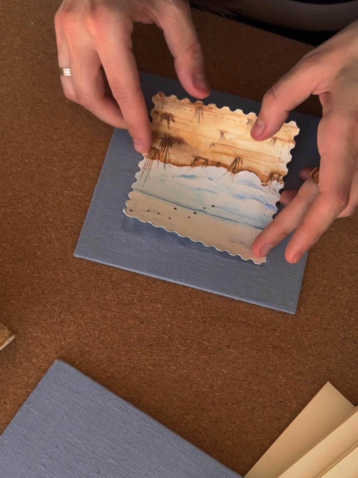 One of a kind notebook with original watercolour painting, sketchbook