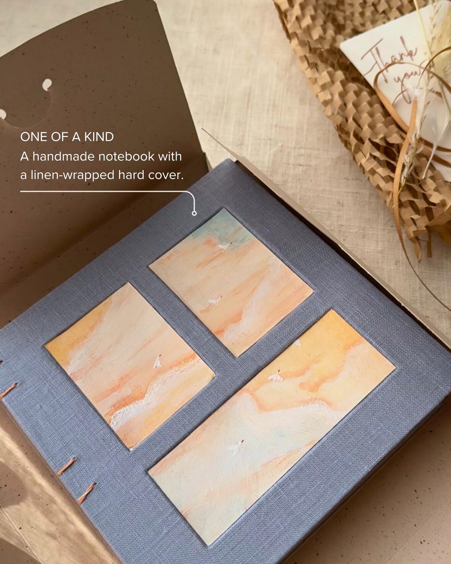 One of a kind notebook with original acrylic painting, sketchbook