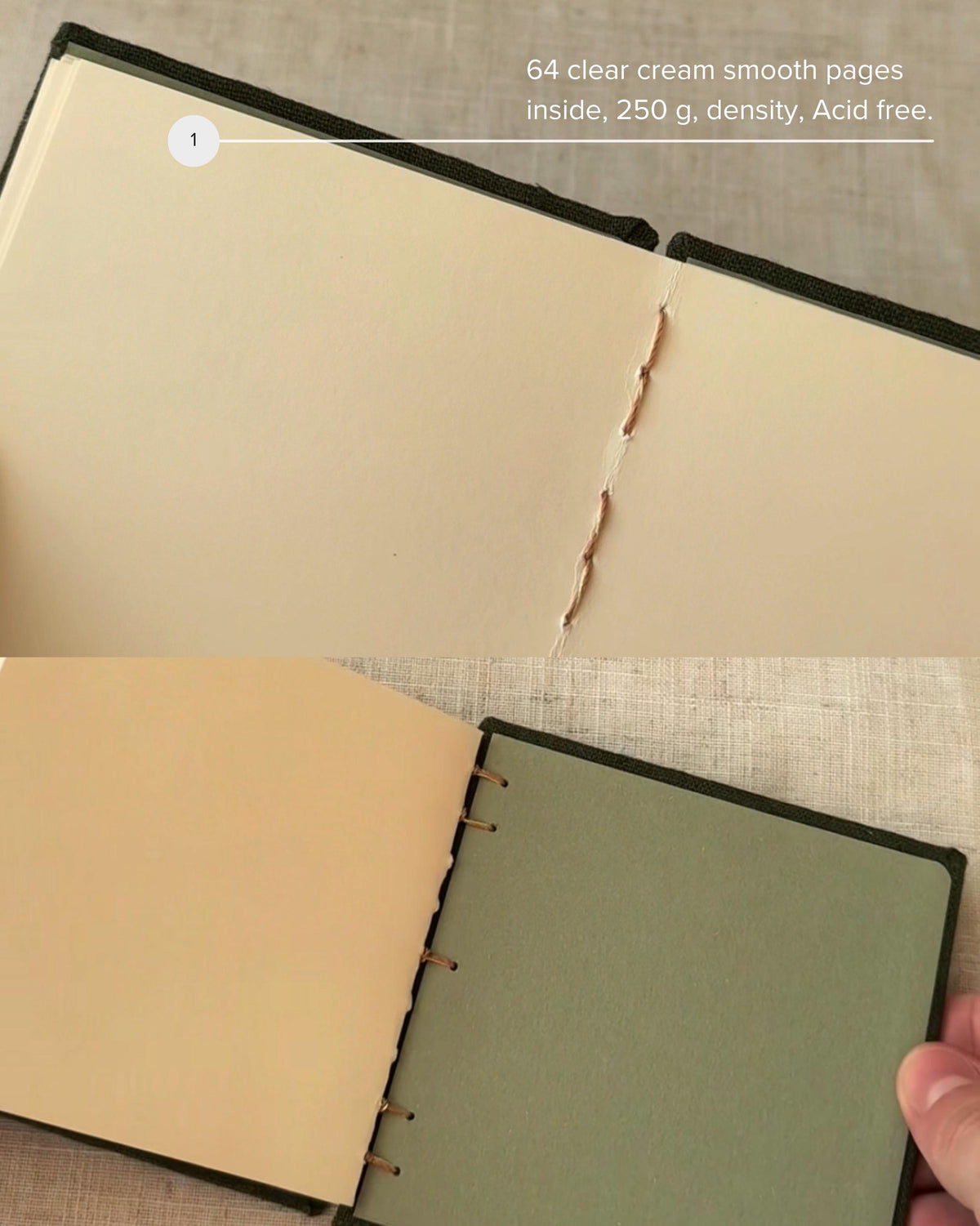 Notebook with acrylic painting, sketchbook