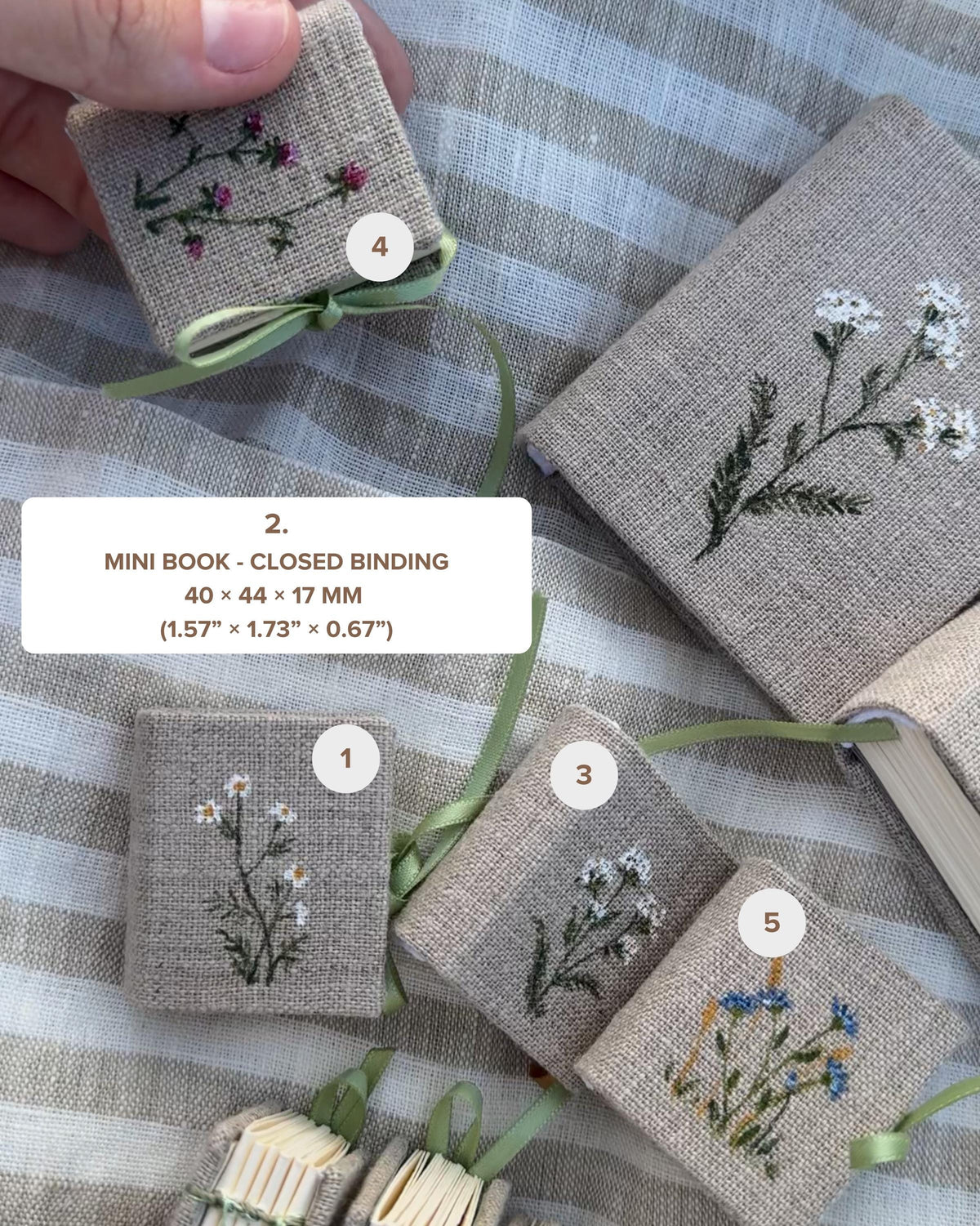 Collection "Happiness in Simplicity", Handmade notebook with acrylic wildflowers