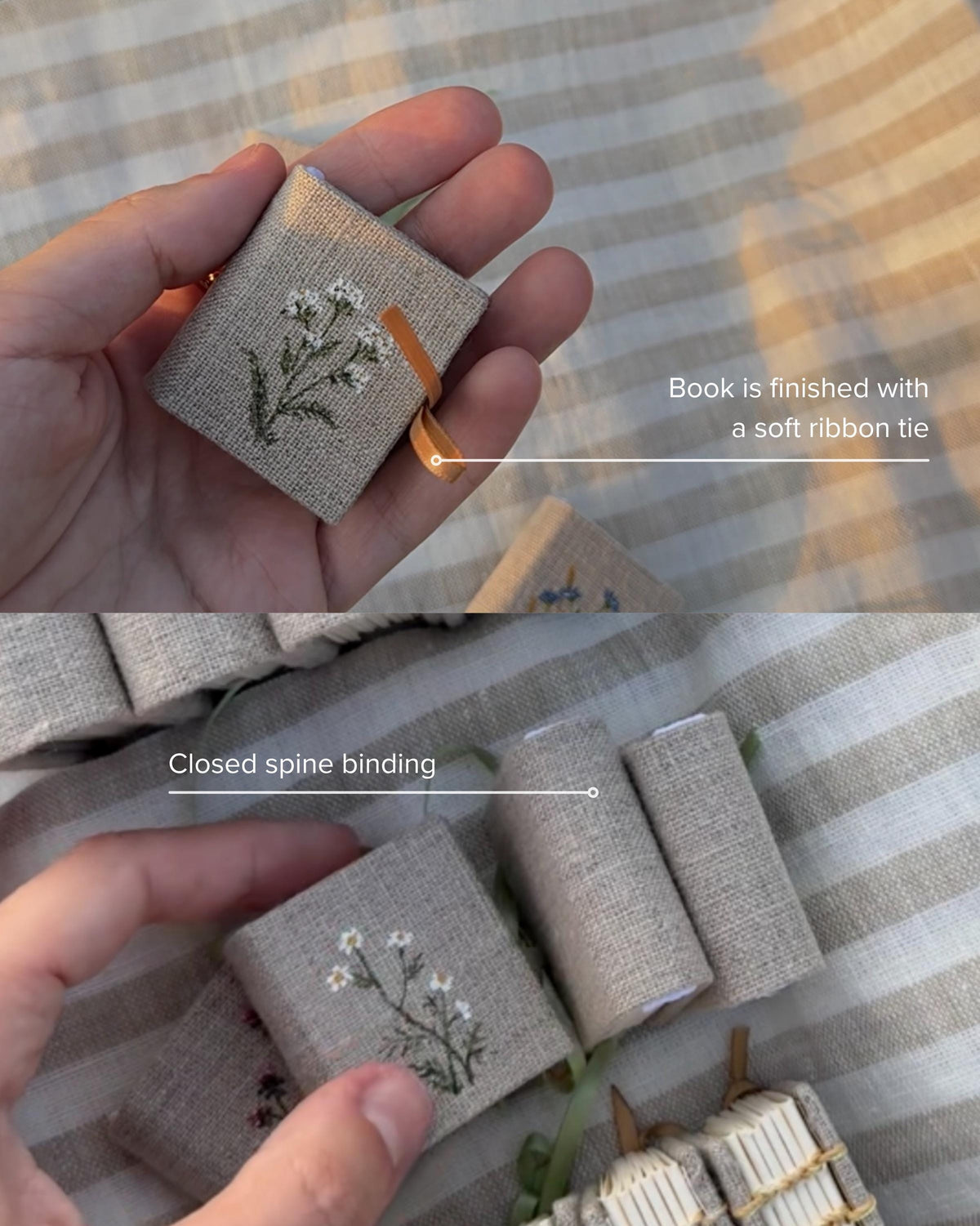 Collection "Happiness in Simplicity", Handmade notebook with acrylic wildflowers