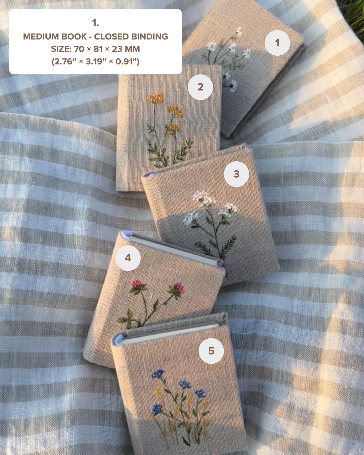 Collection "Happiness in Simplicity", Handmade notebook with acrylic wildflowers