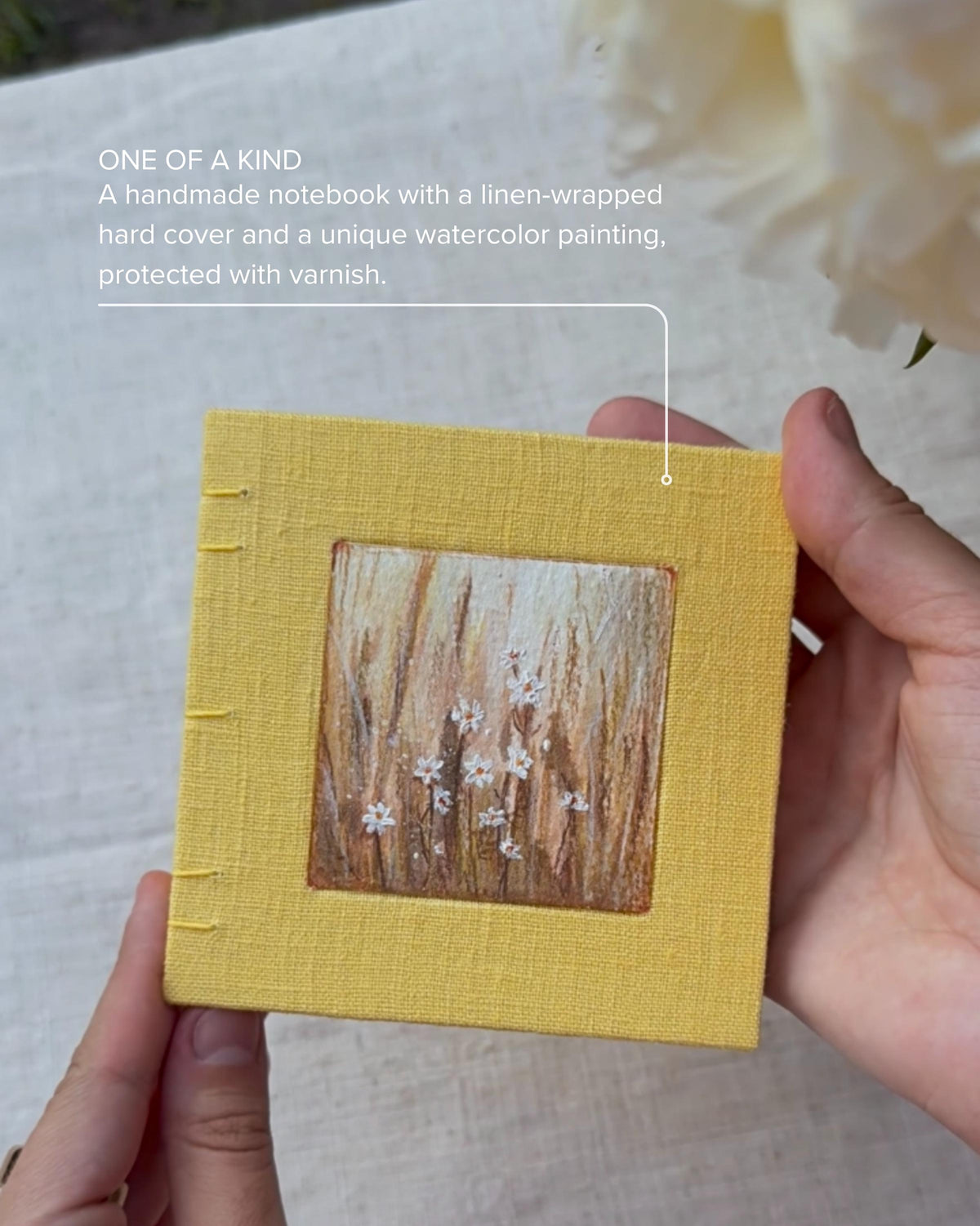 Notebook with painting, sketchbook