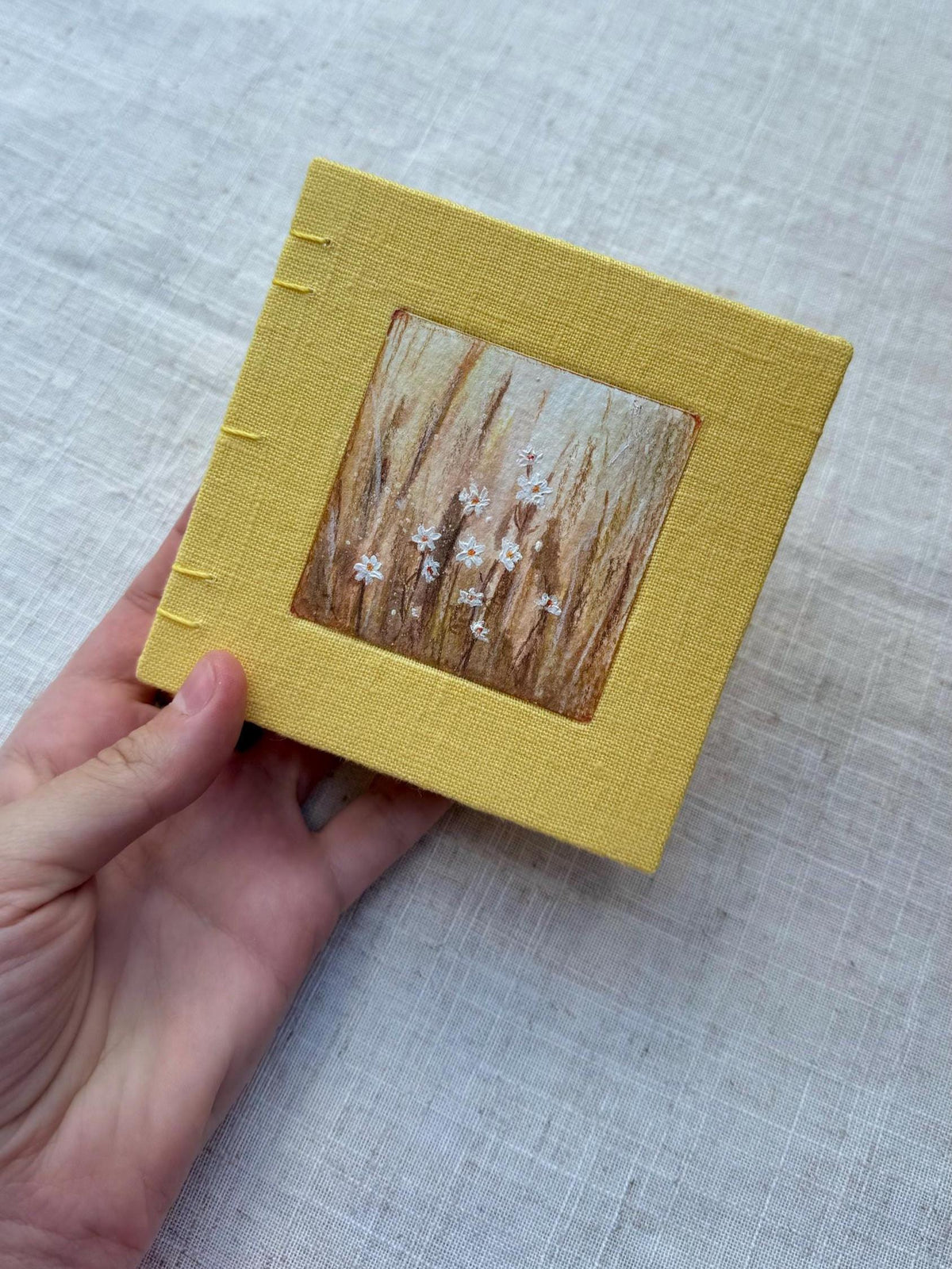 Notebook with painting, sketchbook