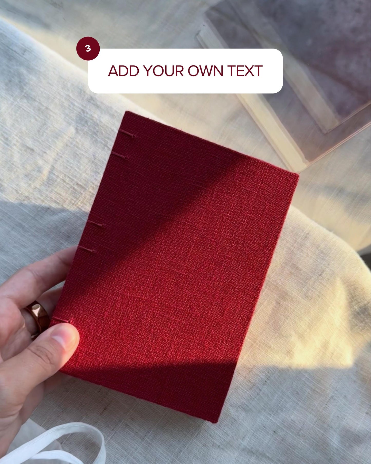 Personalised gift, custom handmade book with quote