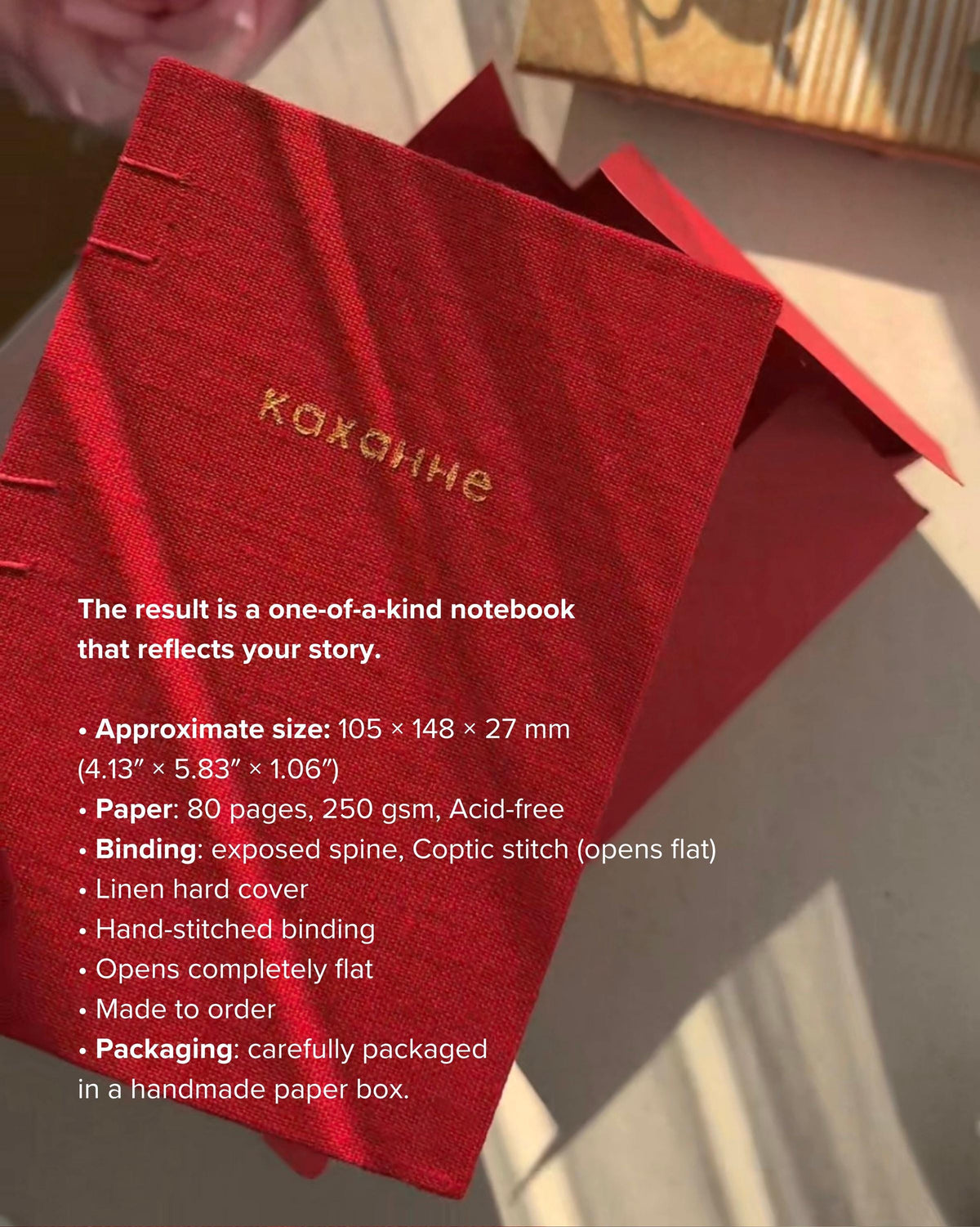 Personalised gift, custom handmade book with quote