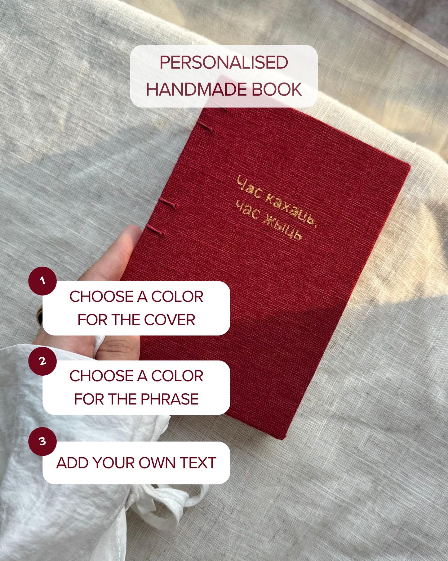 Handmade personalised notebook