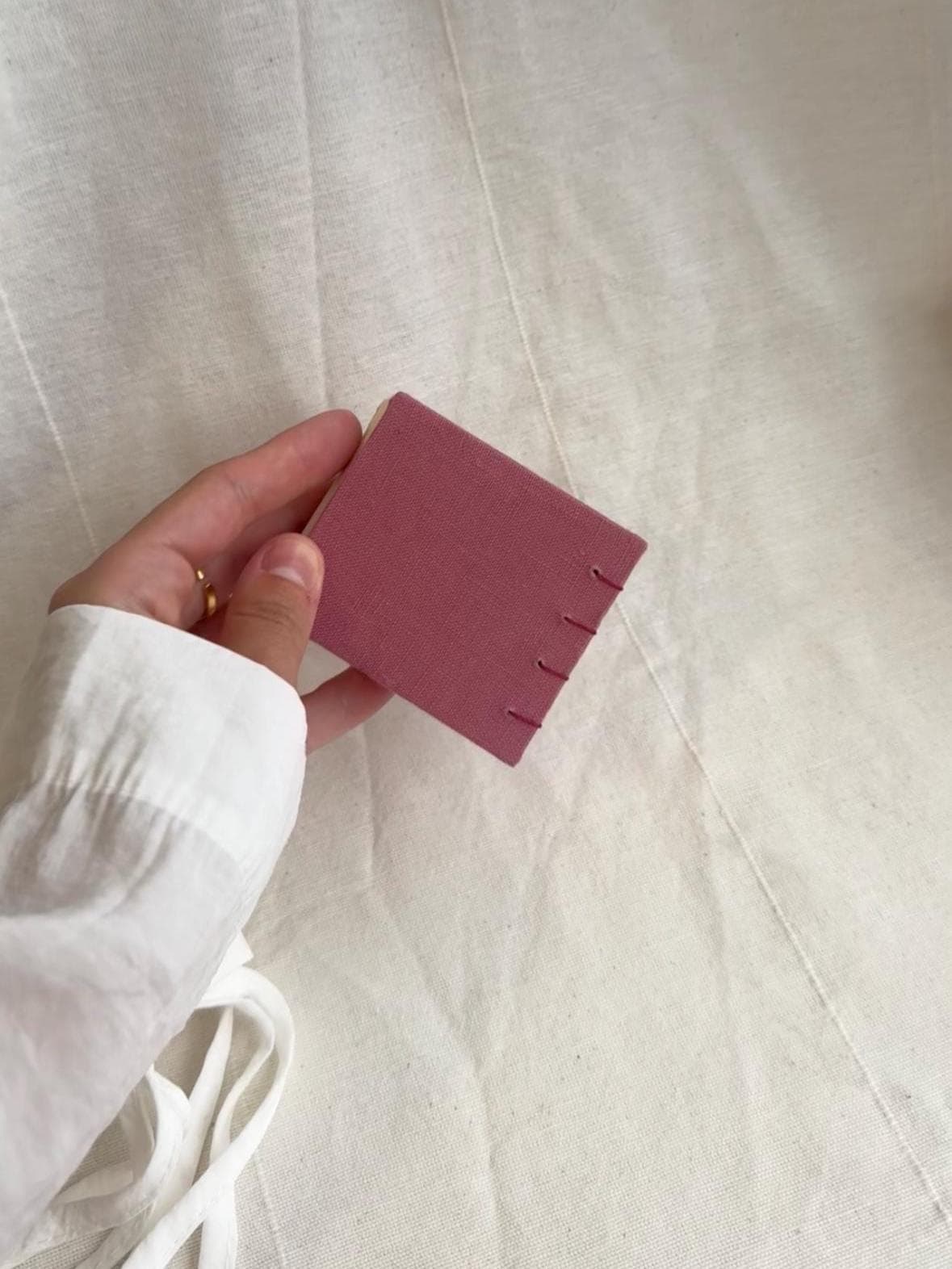 Small notebook with peony watercolour, sketchbook, mini photo book