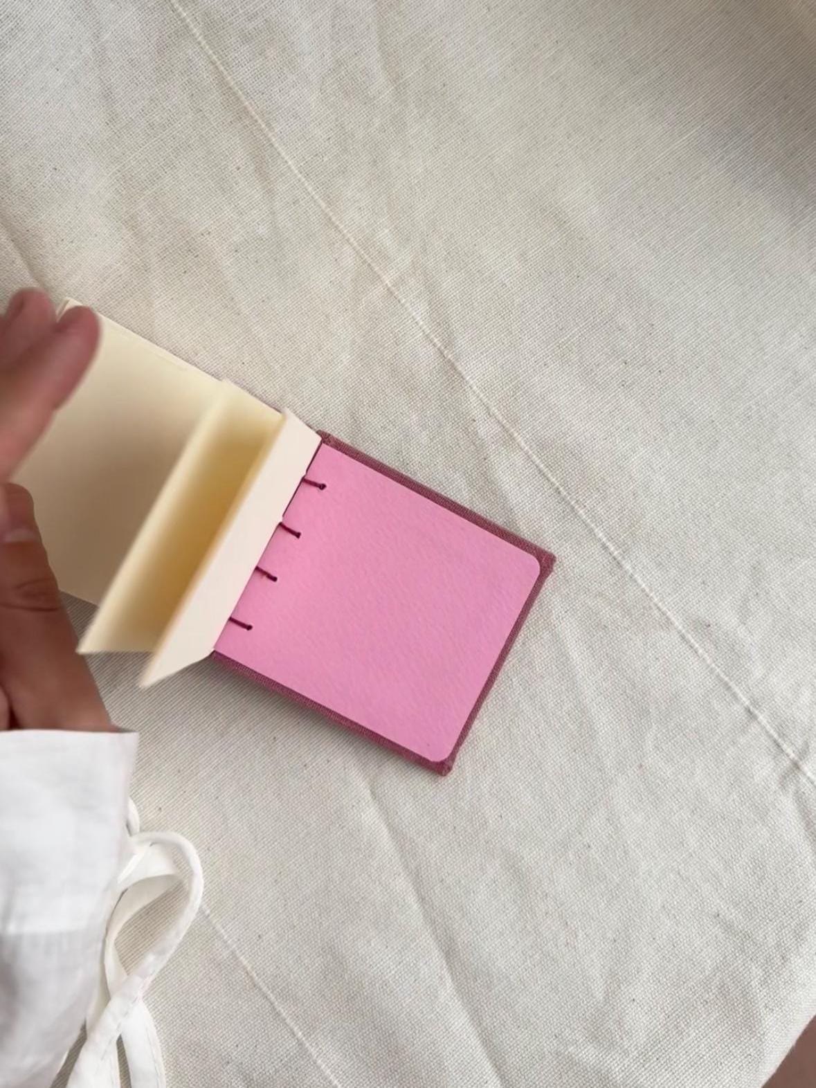 Small notebook with peony watercolour, sketchbook, mini photo book