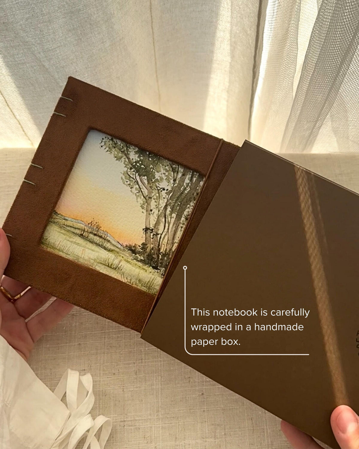 One of a kind notebook with watercolor illustration, sketchbook