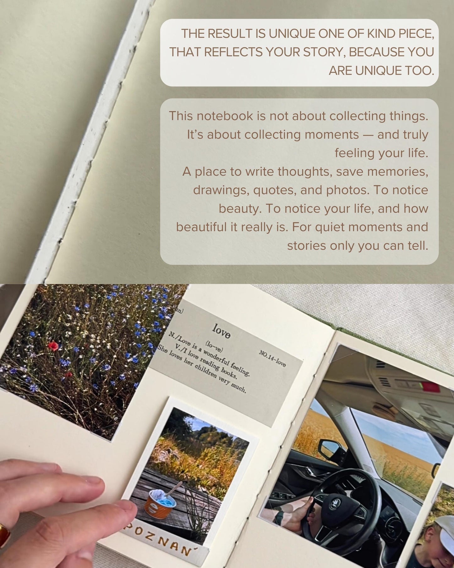 Personalized notebook with watercolor painting + postcard, custom unique gift