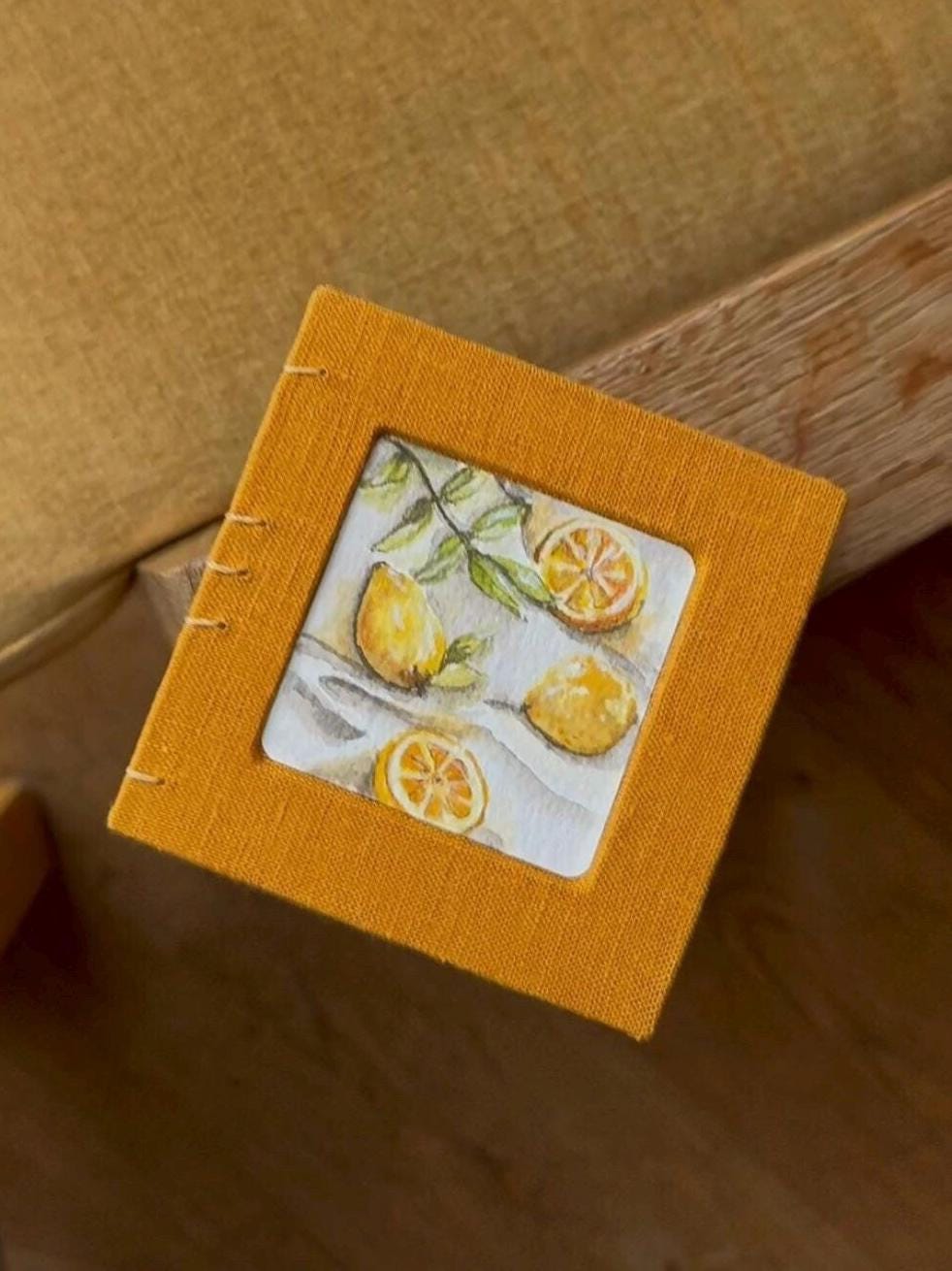 Notebook with watercolour painting, sketchbook