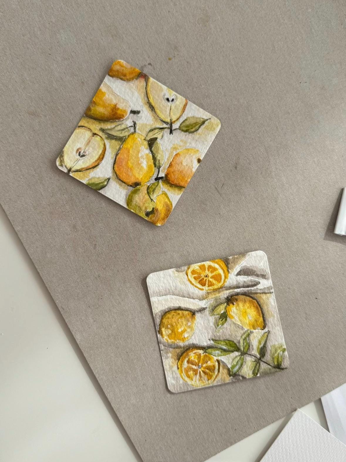 Notebook with watercolour painting, sketchbook